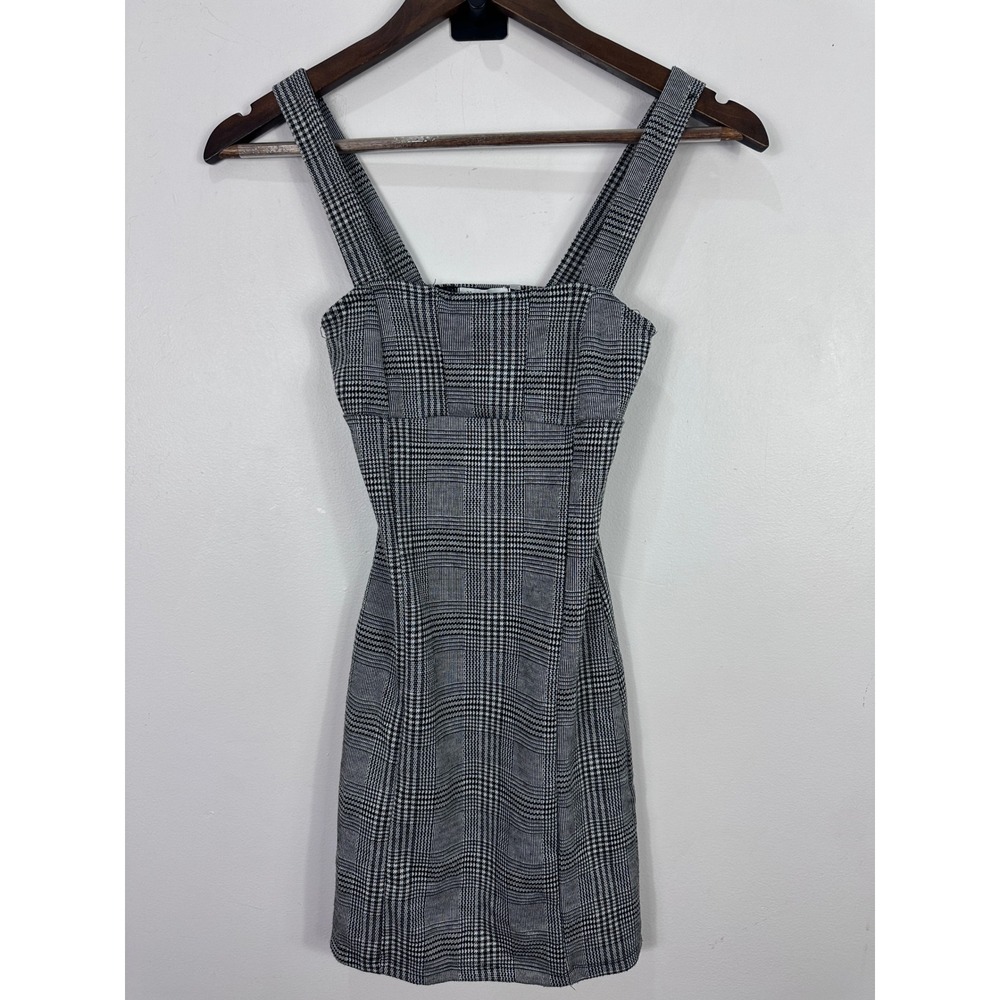 Haley & June Womens XS Glen Plaid Mini Dress Open Back Preppy Academia Chic